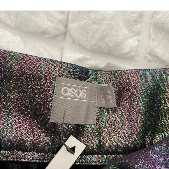 ASOS Black Metallic Ruffled Tiered Midi Skirt - Picture 4 of 9